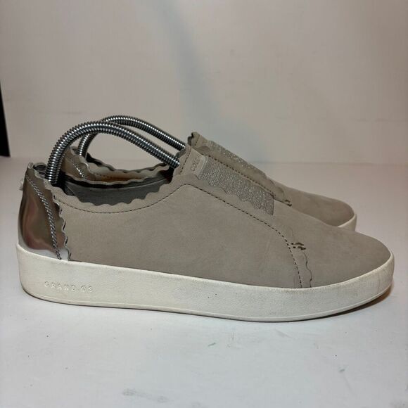 Cole Haan Womens Nubuck Scallop Slip-On Sneaker Black Size 10 B W12537 See pictu - Picture 1 of 9